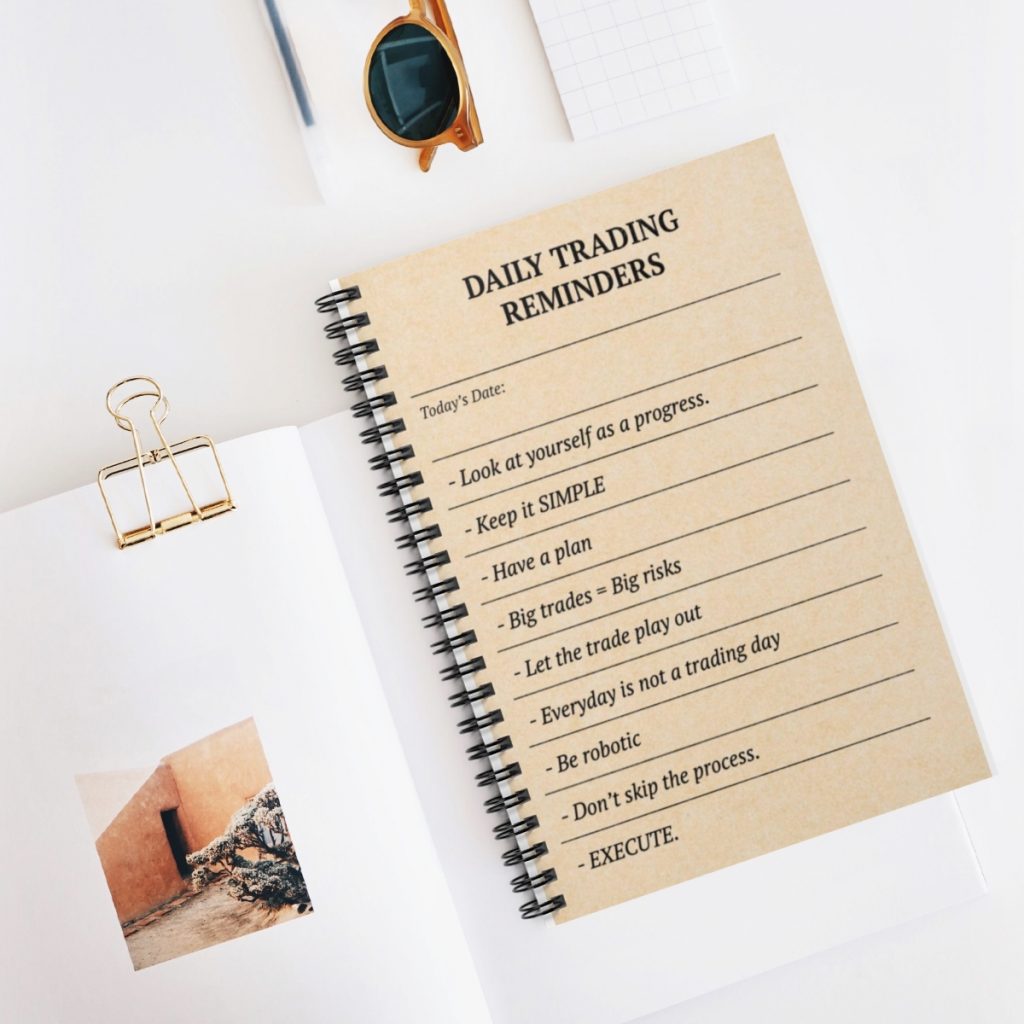 Daily Trading Reminders Spiral Notebook